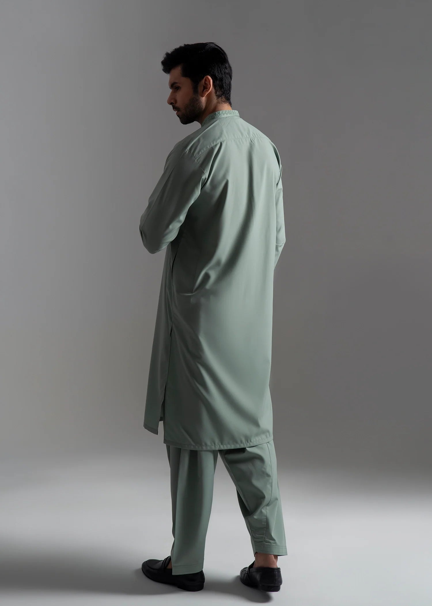 Light Green Wash & Wear Shalwar Kameez (2-Piece) - Image 4