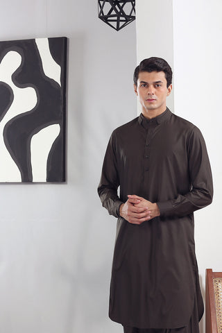 Olive Green Wash & Wear Shalwar Kameez (2-Piece) - Image 11