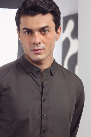 Olive Green Wash & Wear Shalwar Kameez (2-Piece) - Image 18