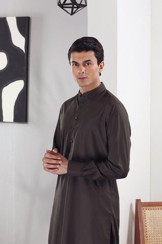 Olive Green Wash & Wear Shalwar Kameez (2-Piece) - Image 7