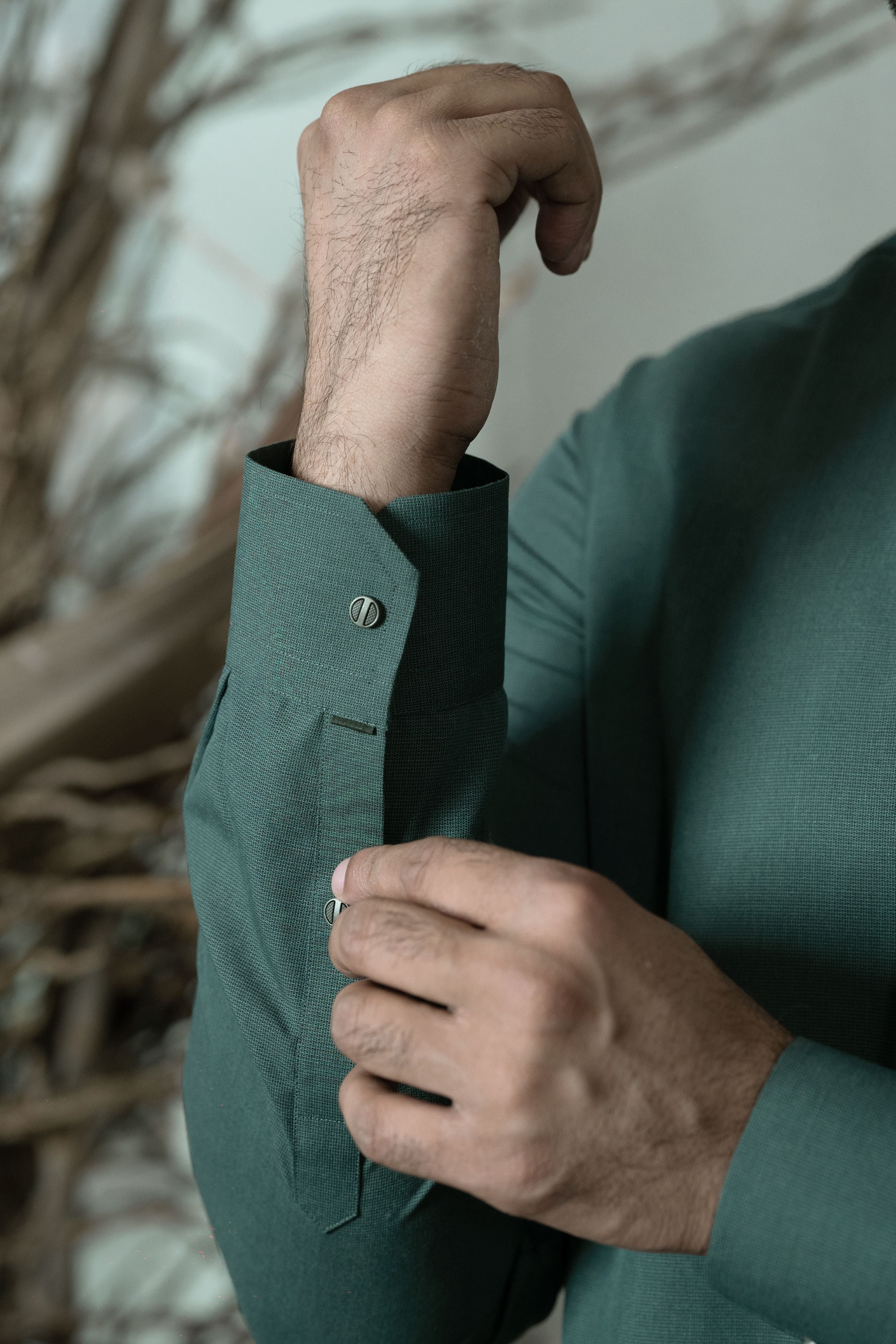 Basil Green Wash & Wear Shalwar Kameez (2-Piece) - Image 4