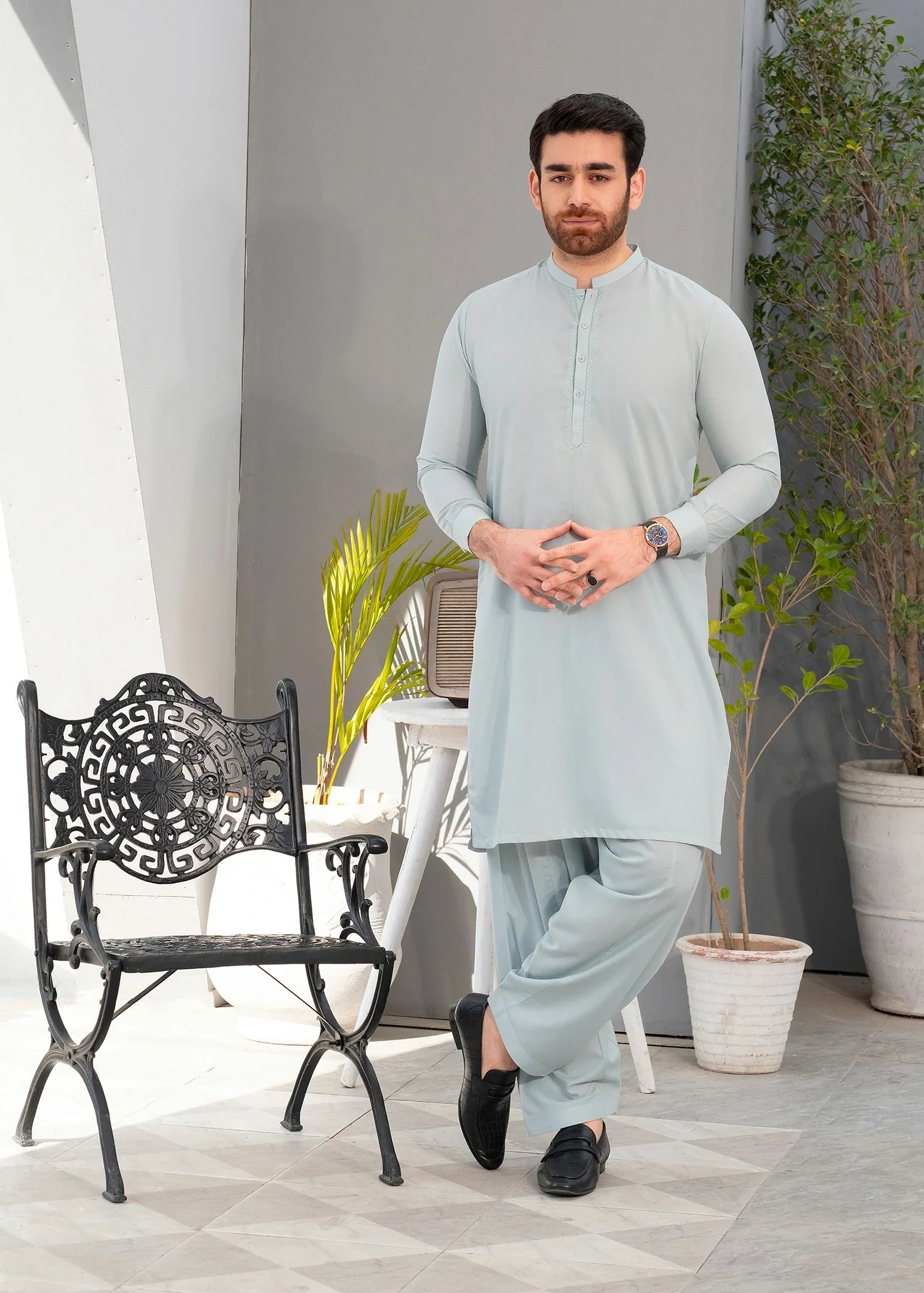 Light Green Wash & Wear Shalwar Kameez (2-Piece) - Image 1