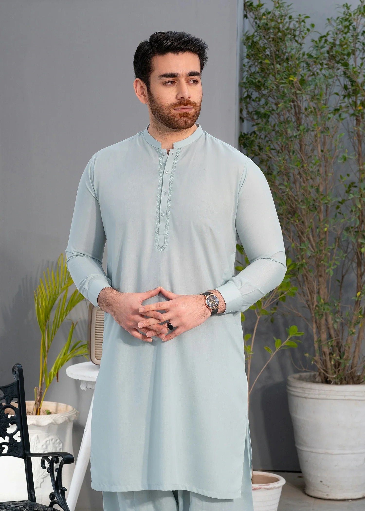 Light Green Wash & Wear Shalwar Kameez (2-Piece) - Image 2