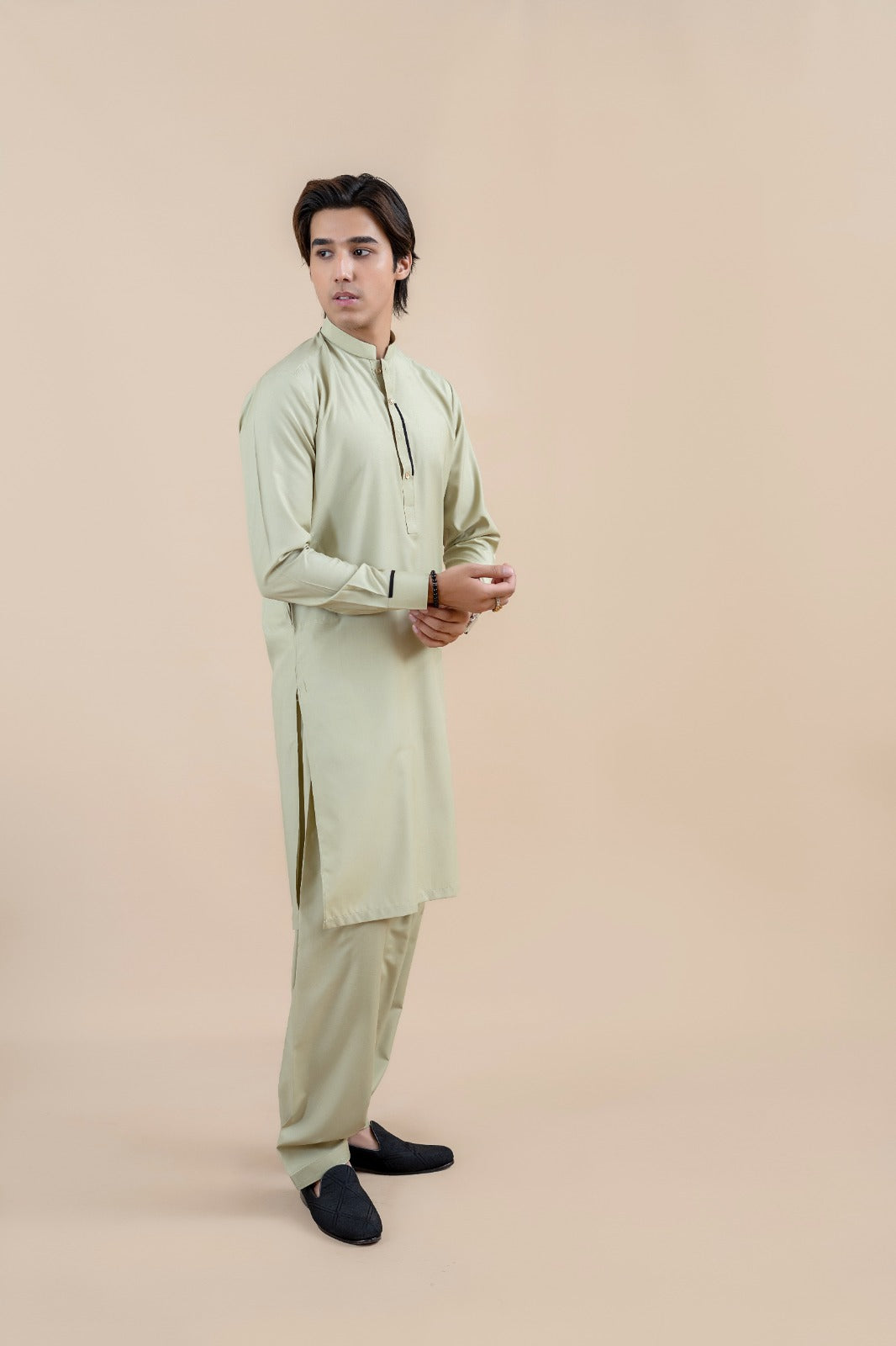 Pista Green Wash & Wear Kurta Shalwar (2-Piece) - Image 1