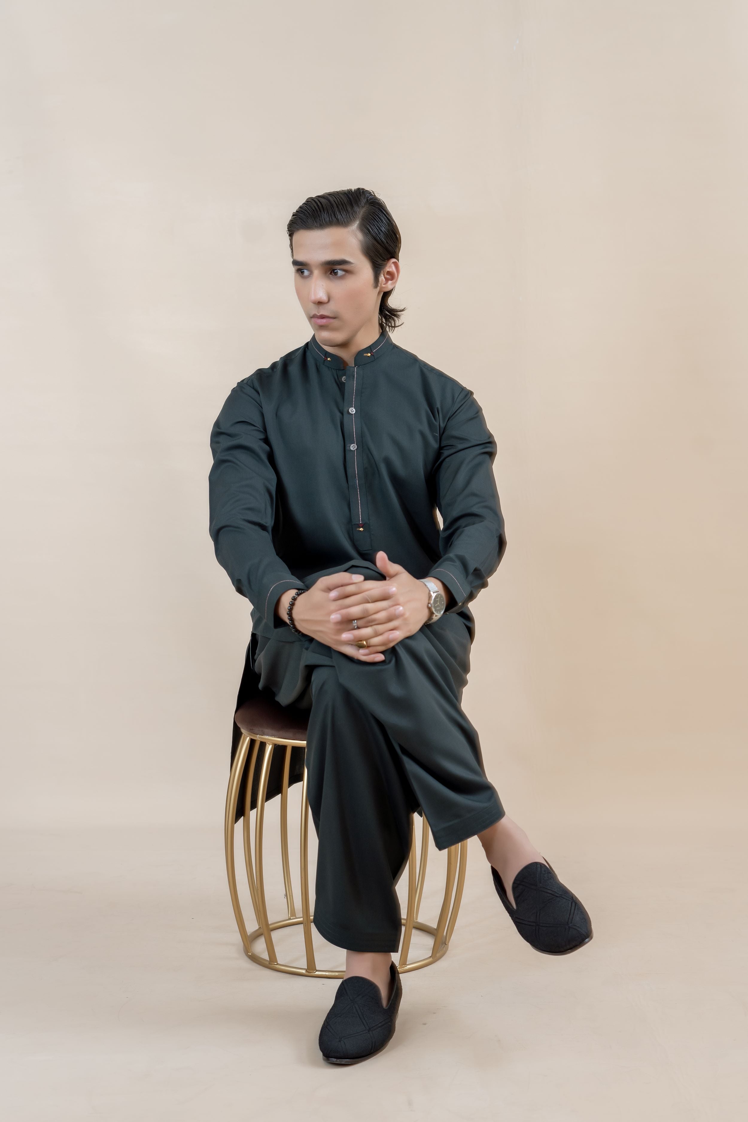 Deep Green Wash-and-Wear Shalwar Kameez (2-Piece) - Image 6