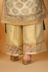 Pakistani Pistachio Green Gota Patti Jamawar Pants (1-Pc) - Image 2