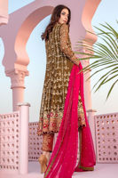 Mehndi Green Aari & Gota Net Pishwas (3-Piece) - Image 6