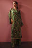 Pakistani Leaf Green Printed Hand-Embellished Long Shirt (3-Piece) - Image 8