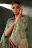 Sea Green Screen-Printed Chiffon Jacquard Jacket Set (2-Piece) - Image 3