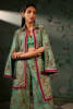 Sea Green Screen-Printed Chiffon Jacquard Jacket Set (2-Piece) - Image 4