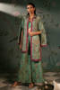 Sea Green Screen-Printed Chiffon Jacquard Jacket Set (2-Piece) - Image 7