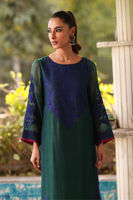 Pakistani Bottle Green Embroidered Cotton Net Salwar Kameez (3-Piece) - Image 8