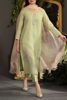 Light Green Embroidered Cotton Silk Salwar Kameez (3-Piece) - Image 4