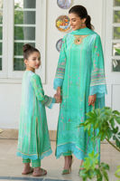 Pakistani Sea Green Digital Print Crepe Silk Salwar Kameez (3-Piece) - Image 5