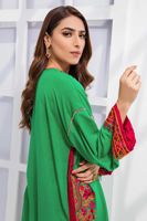 Pepper Green Hand-Embroidered Mirror Work Shirt (2-Piece) - Image 6