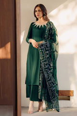 Emerald Green Crystal Georgette Salwar Kameez (3-Piece) - Image 2