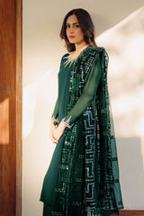 Emerald Green Crystal Georgette Salwar Kameez (3-Piece) - Image 7