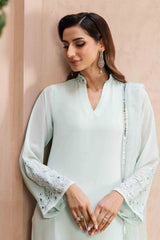 Mint Green Mirror Work Georgette Chiffon Salwar Kameez (3-Piece) - Image 5