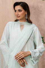 Mint Green Mirror Work Georgette Chiffon Salwar Kameez (3-Piece) - Image 7