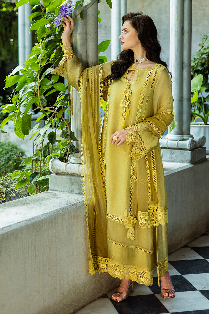 Olive Jacquard Salwar Kameez (3-Piece) - Image 10