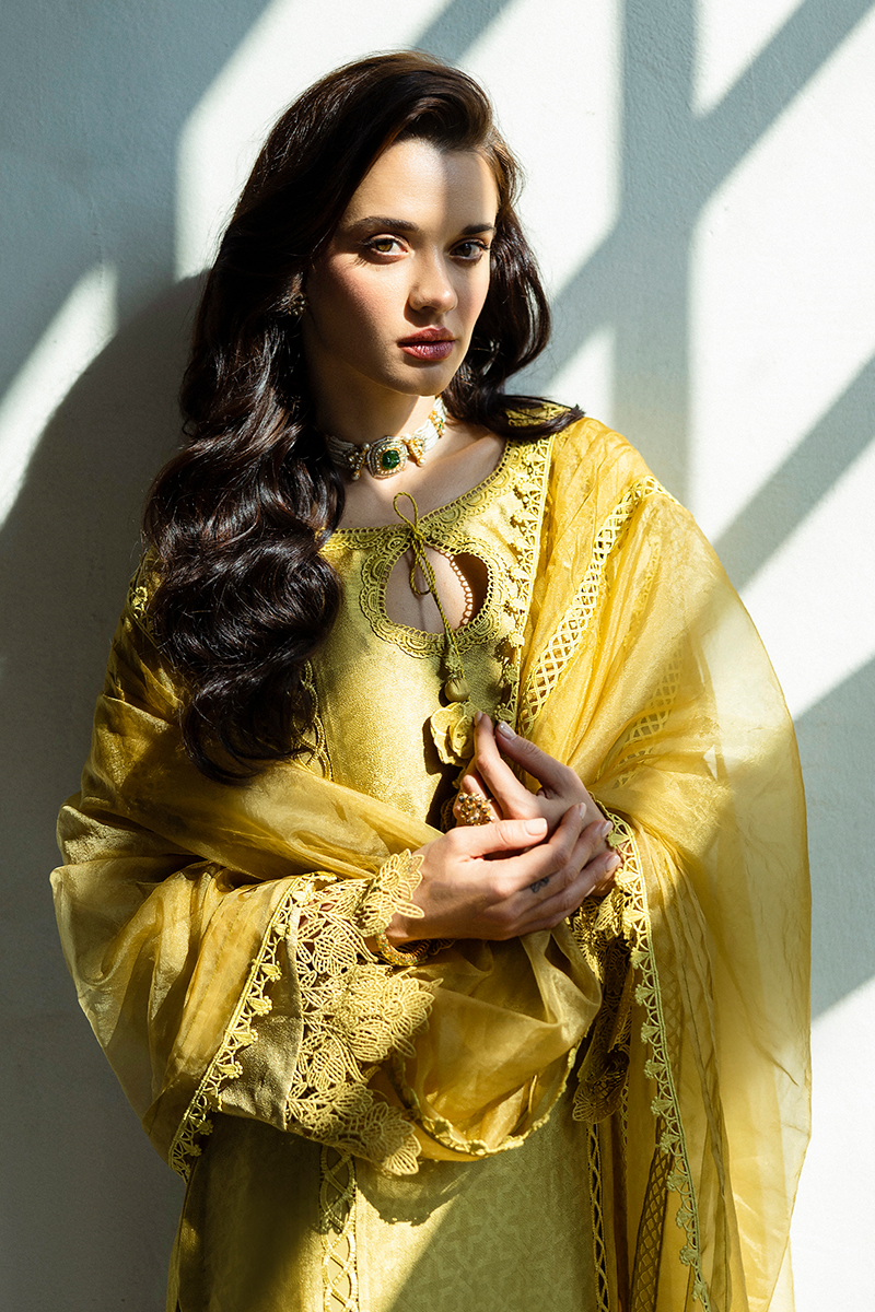 Olive Jacquard Salwar Kameez (3-Piece) - Image 12