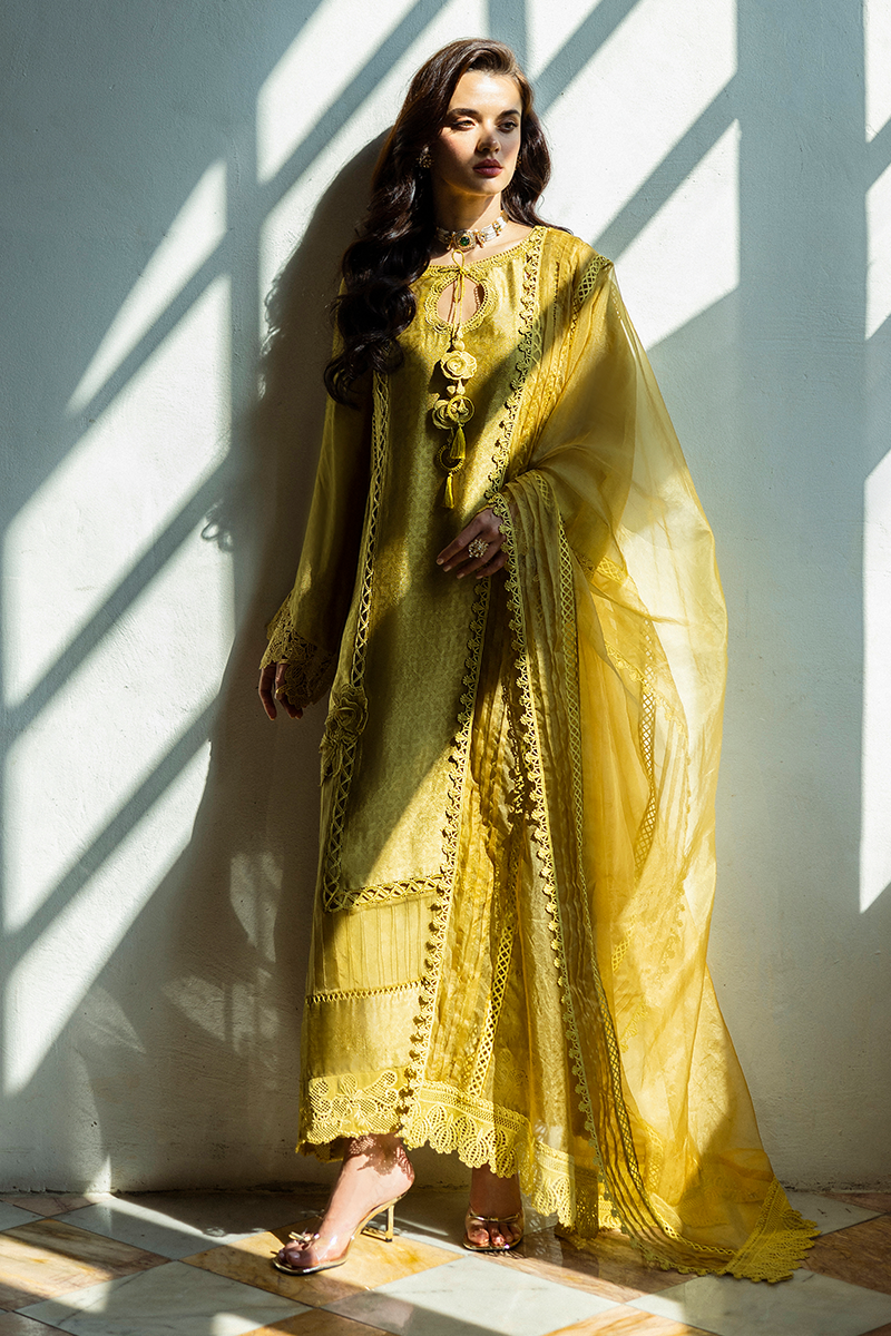 Olive Jacquard Salwar Kameez (3-Piece) - Image 13