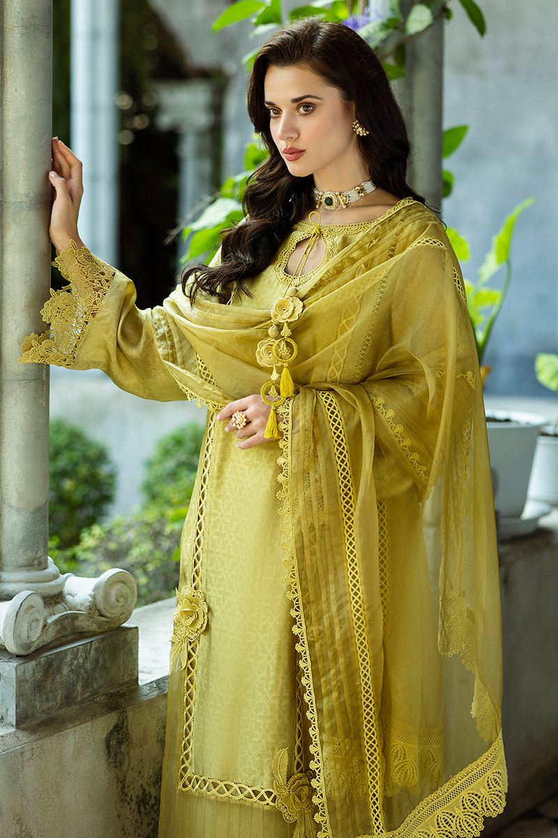 Olive Jacquard Salwar Kameez (3-Piece) - Image 16