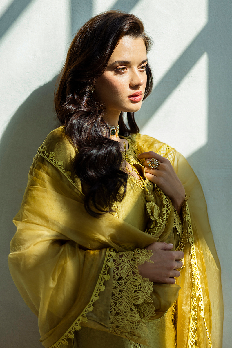 Olive Jacquard Salwar Kameez (3-Piece) - Image 19