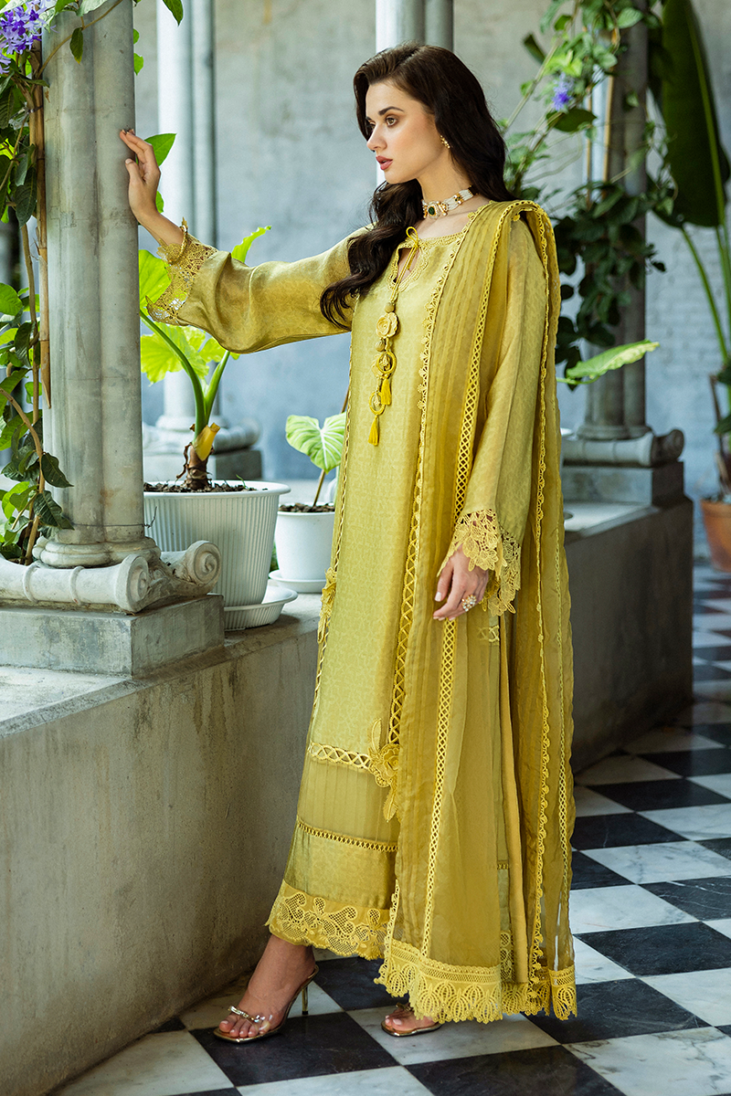 Olive Jacquard Salwar Kameez (3-Piece) - Image 5