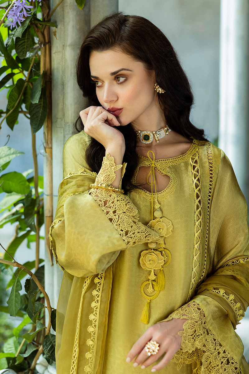 Olive Jacquard Salwar Kameez (3-Piece) - Image 6