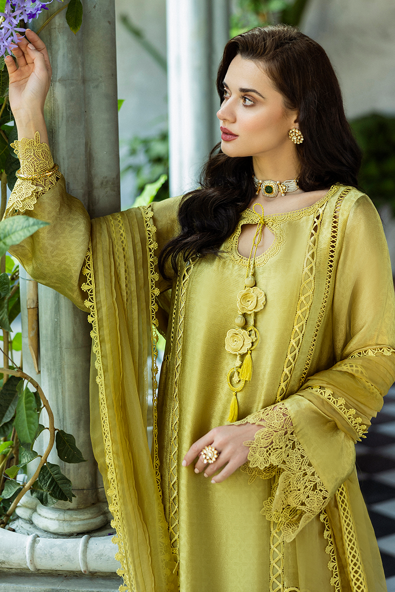 Olive Jacquard Salwar Kameez (3-Piece) - Image 8