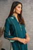 Pakistani Teal Green Embroidered Self-Khaddar Salwar Kameez (3-Piece) - Image 4