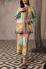 Mint Digital Print Korean Raw Silk Co-ord Set (2-Piece) - Image 2