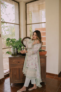 Pastel Green Chikankari Lawn Salwar Kameez (3-Piece) - Image 4