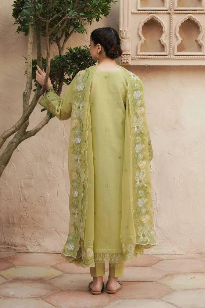 Light Green Embroidered Lawn 3-Piece Suit - Image 5