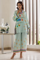 Pakistani Mint Green Printed Lawn Salwar Kameez (2-Piece) - Image 3