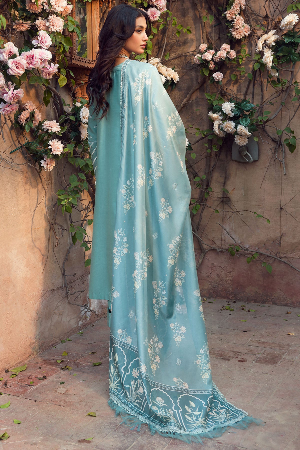 Seafoam Schiffli Embroidered Lawn Suit (3-Piece) - Image 8