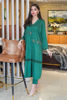 Emerald Green Embroidered Linen Salwar Kameez (2-Piece) - Image 3