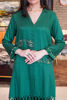 Emerald Green Embroidered Linen Salwar Kameez (2-Piece) - Image 5