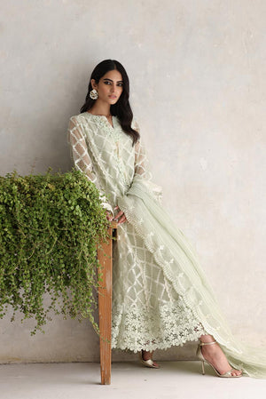 Pakistani Mint 3D Floral Organza Salwar Kameez (3-Piece) - Image 5