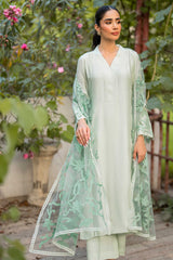 Pakistani Mint Green Appliqué Organza Salwar Kameez (3-Piece) - Image 4