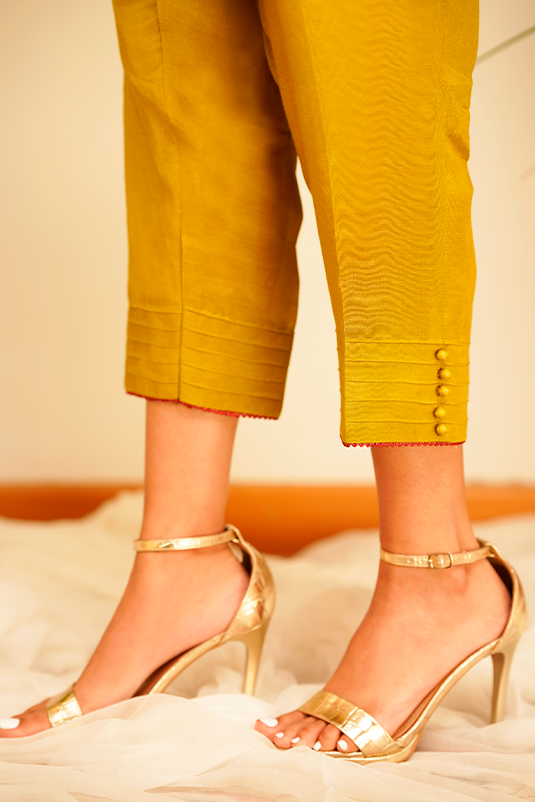 Dhani Green Embroidered Organza Salwar Kameez (2-Piece) - Image 1