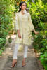 Lime Embellished Raw Silk Jacket Salwar Kameez (2-Piece) - Image 2