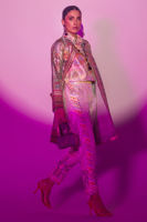 Pakistani Mint Digital Printed Raw Silk Salwar Kameez (2-Piece) - Image 4