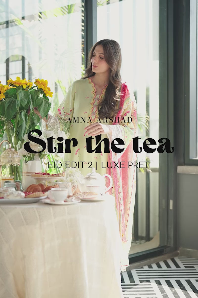 Pakistani Mint Green Floral Embroidered Pure Raw Silk Kameez (2-Piece) - Image 10