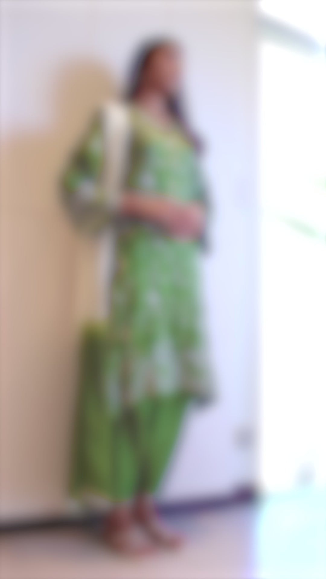 Pakistani Zaituni Olive Embroidered Raw Silk Salwar Kameez (3-Piece) - Image 7