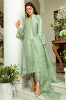 Sage Green Embroidered Raw Silk Kurta Set (3-Piece) - Image 4