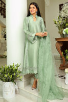 Sage Green Embroidered Raw Silk Kurta Set (3-Piece) - Image 6