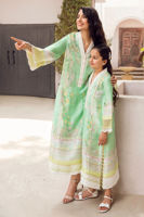 Pakistani Seafoam Green Tilla Embroidered Silk Salwar Kameez (3-Piece) - Image 7