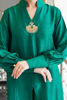 Forest Green Zari & Pearl Silk Salwar Kameez (2-Piece) - Image 4